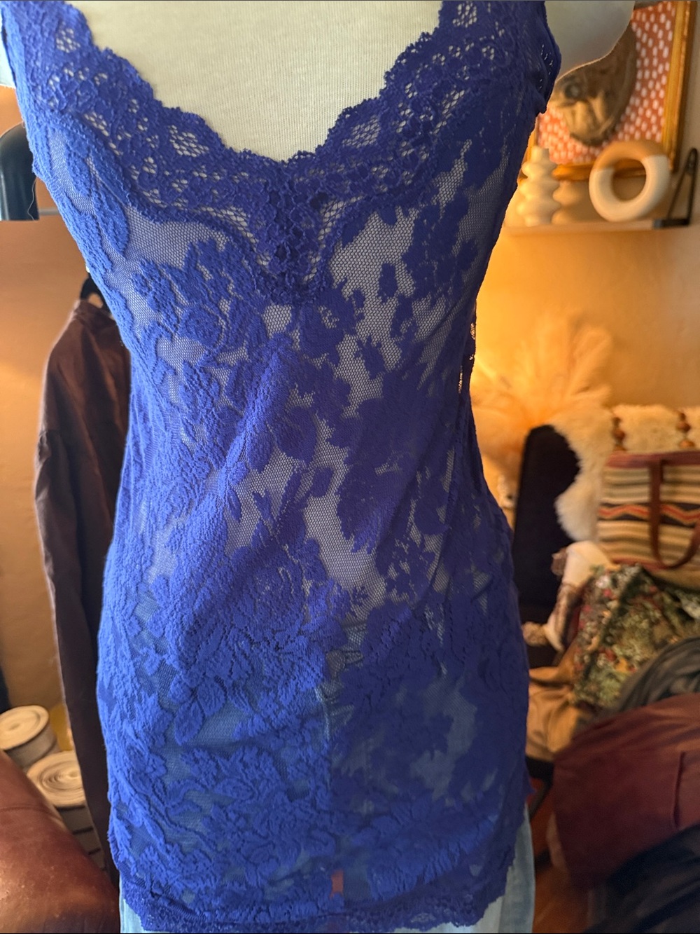 Vintage 90s Victoria's Secret Pink Tag Violet Lace Slip Dress Chemise Medium